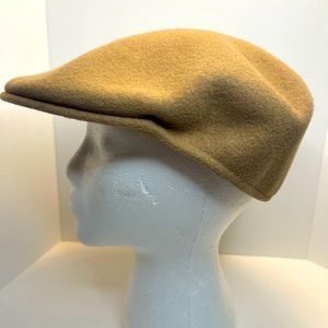 Kangol newsboy cap cabbie wool hat Mens XL extra large golf tan flat